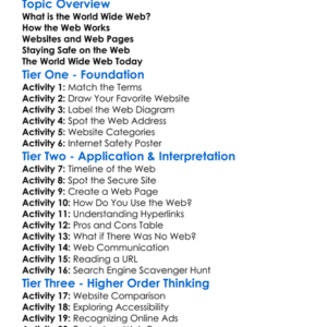 The World Wide Web Worksheet Activity Booklet