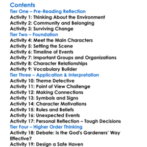 The Year Of The Flood Margaret Atwood Worksheet Activity Booklet