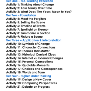 The Years Virginia Woolf Worksheet Activity Booklet