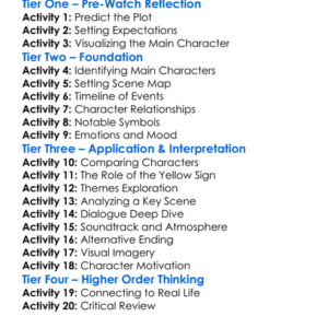 The Yellow Sign 2001 Worksheet Activity Booklet