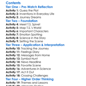 The Young And Prodigious Ts Spivet 2013 Worksheet Activity Booklet