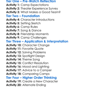 Theater Camp 2023 Worksheet Activity Booklet