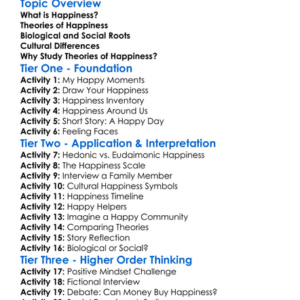 Theories Of Happiness Worksheet Activity Booklet