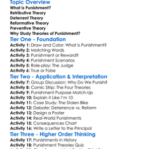 Theories Of Punishment Worksheet Activity Booklet