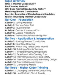 Thermal Conductivity Worksheet Activity Booklet