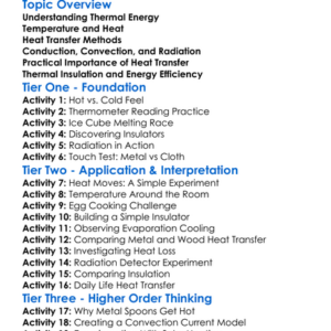 Thermal Energy And Heat Transfer Worksheet Activity Booklet