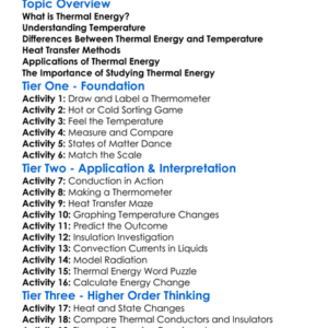 Thermal Energy And Temperature Worksheet Activity Booklet