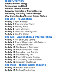 Thermal Energy Worksheet Activity Booklet