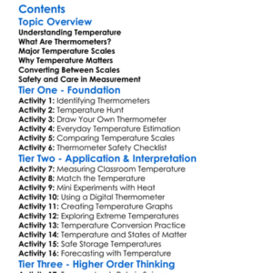 Thermometers And Temperature Scales Worksheet Activity Booklet