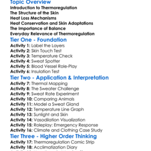 Thermoregulation And The Skin Worksheet Activity Booklet
