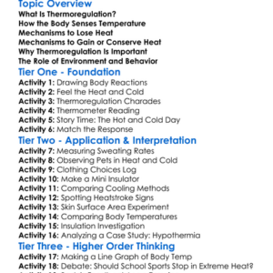 Thermoregulation In Humans Worksheet Activity Booklet