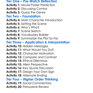 They Live 1988 Worksheet Activity Booklet