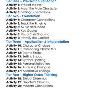 Thief 1981 Worksheet Activity Booklet