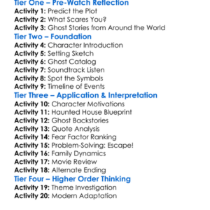 Thir13En Ghosts 2001 Worksheet Activity Booklet