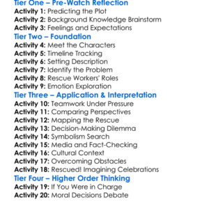 Thirteen Lives 2022 Worksheet Activity Booklet