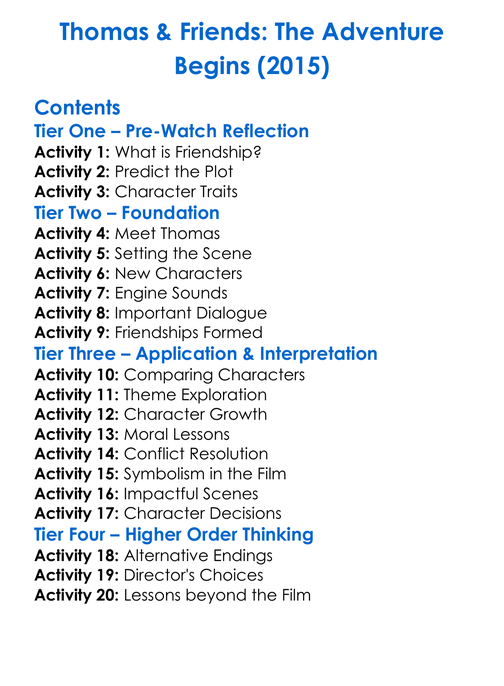 Thomas Friends The Adventure Begins 2015 Worksheet Activity Booklet