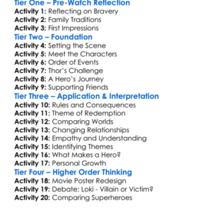Thor 2011 Worksheet Activity Booklet