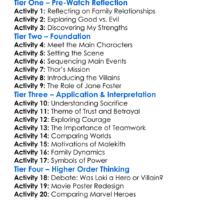 Thor The Dark World 2013 Worksheet Activity Booklet