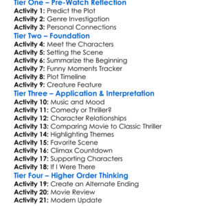 Thriller Night 2011 Worksheet Activity Booklet