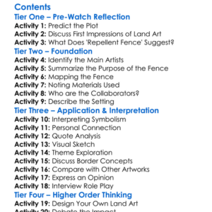 Through The Repellent Fence A Land Art Film 2017 Worksheet Activity Booklet