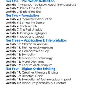 Thunderbirds Are Go 1966 Worksheet Activity Booklet
