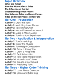 Tides And Lunar Phases Worksheet Activity Booklet