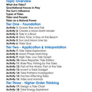 Tides And Their Causes Worksheet Activity Booklet