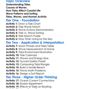 Tides And Waves Worksheet Activity Booklet