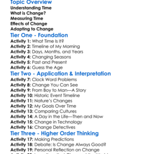 Time And Change Worksheet Activity Booklet