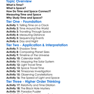 Time And Space Worksheet Activity Booklet