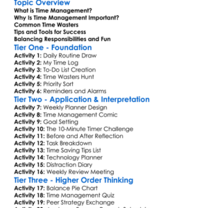 Time Management Worksheet Activity Booklet