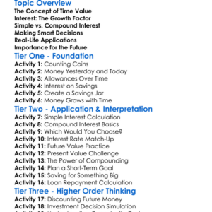 Time Value Of Money Worksheet Activity Booklet