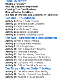 Timelines And Deadlines Worksheet Activity Booklet