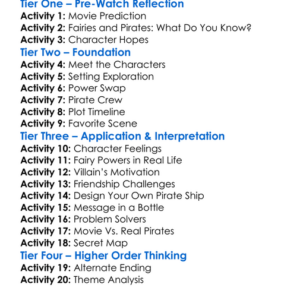 Tinker Bell And The Pirate Fairy 2014 Worksheet Activity Booklet