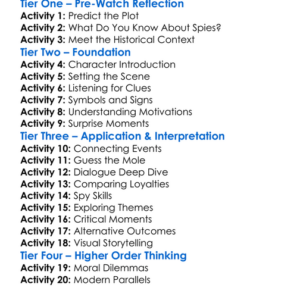 Tinker Tailor Soldier Spy 2011 Worksheet Activity Booklet