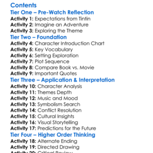 Tintin And The Temple Of The Sun 1969 Animated Worksheet Activity Booklet