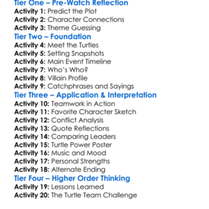 Tmnt 2007 Worksheet Activity Booklet