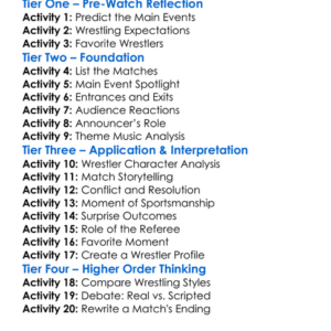 Tna One Night Only Live 2017 2017 Worksheet Activity Booklet