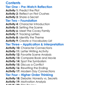 To All The Boys Ive Loved Before 2018 Worksheet Activity Booklet