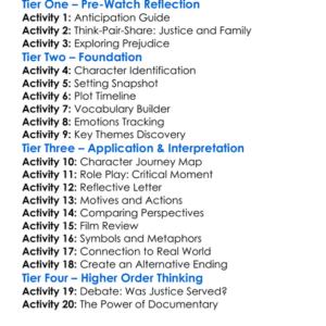 To Kill A Tiger 2023 Worksheet Activity Booklet