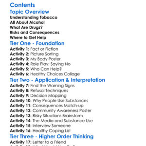 Tobacco Alcohol And Drug Education Worksheet Activity Booklet
