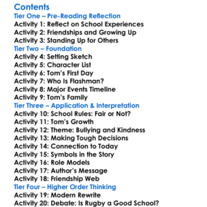 Tom Browns School Days Thomas Hughes Worksheet Activity Booklet