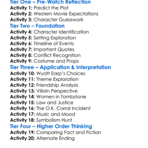 Tombstone 1993 Worksheet Activity Booklet