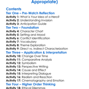 Tomorrow When The War Began 2010 Australia  High School Appropriate Worksheet Activity Booklet