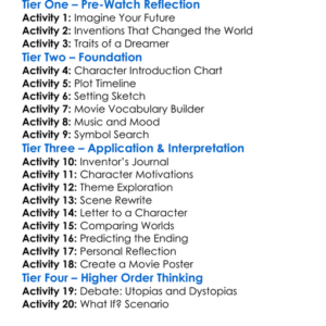 Tomorrowland Worksheet Activity Booklet