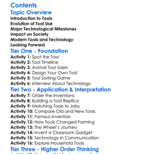 Tool Use And Technological Development Worksheet Activity Booklet