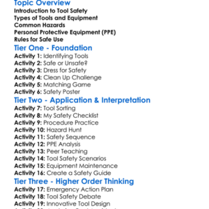 Tools And Equipment Safety Worksheet Activity Booklet