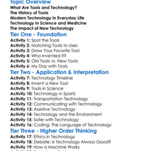 Tools And Technology Worksheet Activity Booklet
