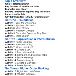 Totalitarianism Worksheet Activity Booklet