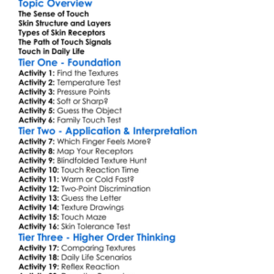 Touch And Skin Receptors Worksheet Activity Booklet
